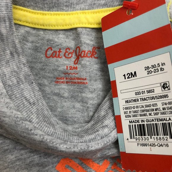 Cat & Jack Tractor T-Shirt Size 12M NWT - Picture 4 of 5